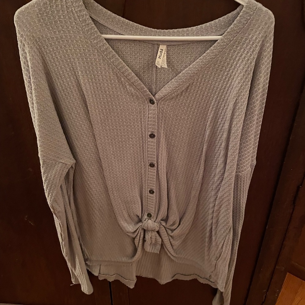 Tie in front cardigan sweater top